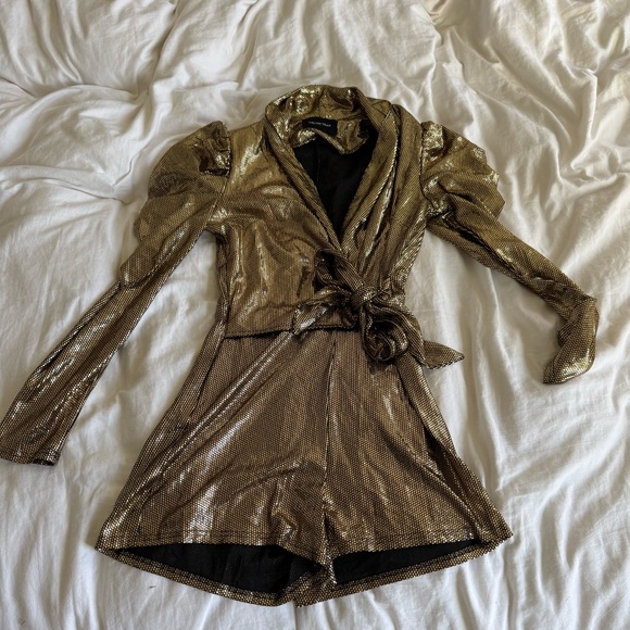 Calvin Tran Gold Romper Small - Picture 3 of 3